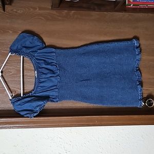 Stretchy blue mini dress
